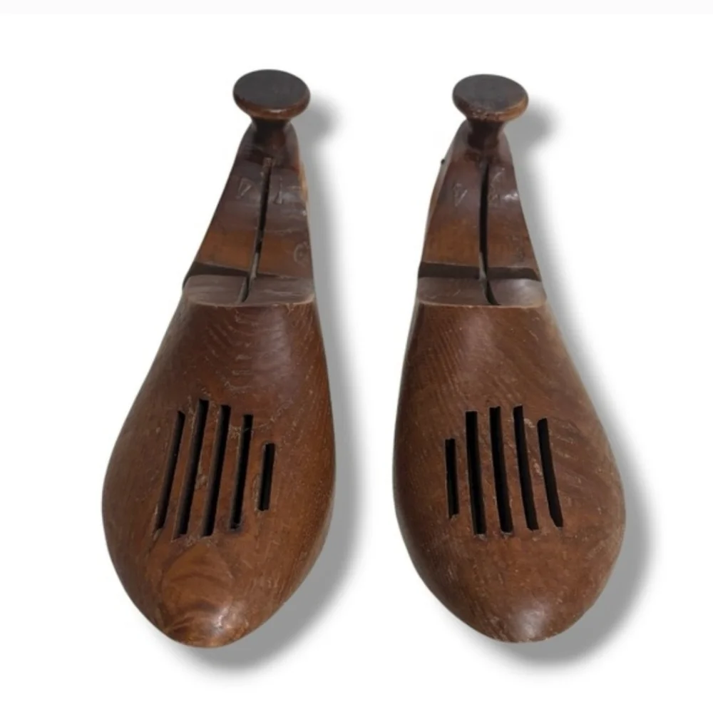 VINTAGE Dark Brown Wooden Shoe Stretcher Forms Mid-Century Modern Decor
